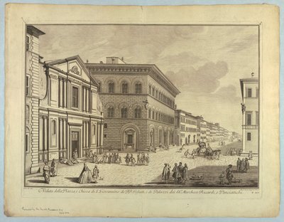 Widok Florencji, tablica z "Wybór XXIV Widoki na główne dzielnice, place, kościoły i pałace miasta Florencji" autorstwa after Giuseppe Zocchi