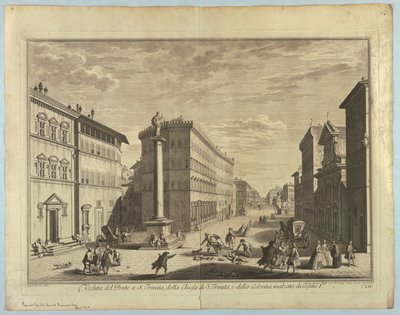 Widok Florencji, tablica z "Wybór XXIV Widoki na główne dzielnice, place, kościoły i pałace miasta Florencji" autorstwa after Giuseppe Zocchi