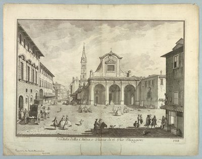 Widok Florencji, tablica z "Wybór XXIV Widoki na główne dzielnice, place, kościoły i pałace miasta Florencji" autorstwa after Giuseppe Zocchi