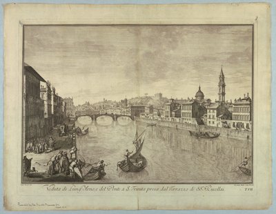 Widok Florencji, tablica z "Wybór XXIV Widoki na główne dzielnice, place, kościoły i pałace miasta Florencji" autorstwa after Giuseppe Zocchi