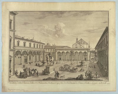Widok Florencji, tablica z "Wybór XXIV Widoki na główne dzielnice, place, kościoły i pałace miasta Florencji" autorstwa after Giuseppe Zocchi