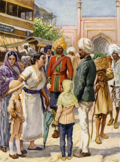 Na indyjskim bazarze autorstwa after Gordon Frederick Browne