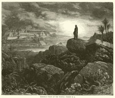 Ezechiel Wizja świątyni, Ezechiel, xl, 2 autorstwa Gustave after Dore