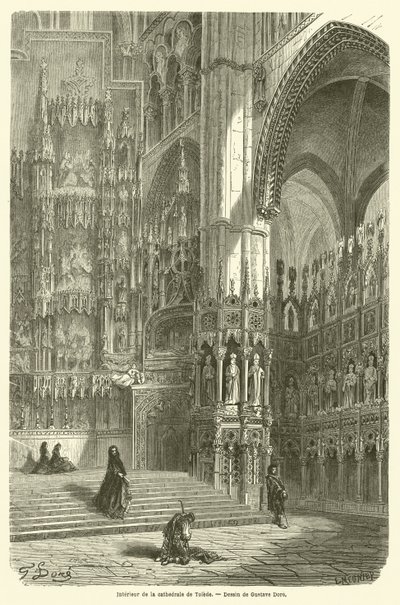 Wnętrze katedry w Tolede autorstwa Gustave after Dore