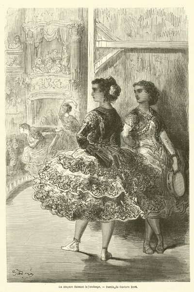 Amparo tańczy fandango autorstwa Gustave after Dore