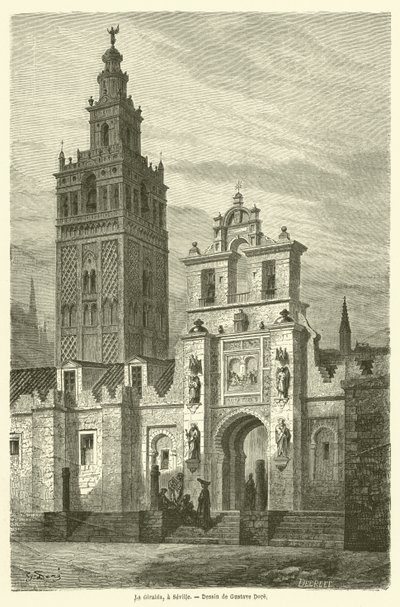 La Giralda, Sewilla autorstwa Gustave after Dore