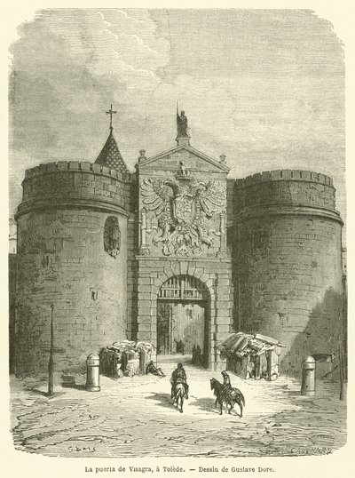 Brama Bisagra w Toledo autorstwa Gustave after Dore