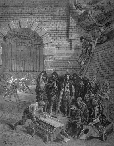 Lambeth Gasworks, z Londynu, pielgrzymka, napisane przez Williama Blancharda Jerrolda (1826-84), wyd. 1872 autorstwa Gustave after Dore