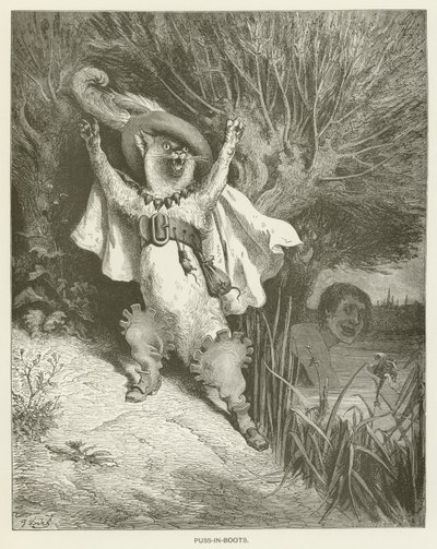 Kot w butach autorstwa Gustave after Dore