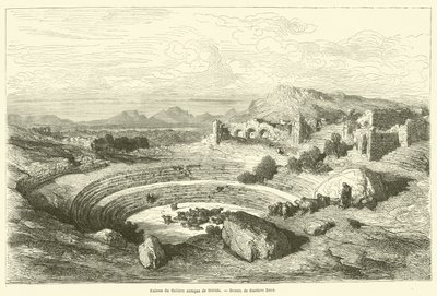 Ruiny starożytnego teatru Merida autorstwa Gustave after Dore