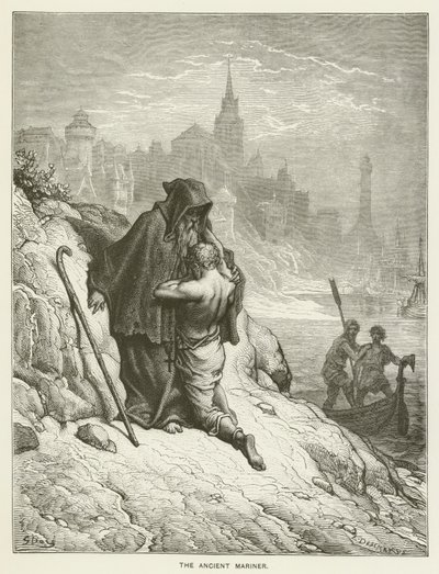 Starożytny marynarz autorstwa Gustave after Dore