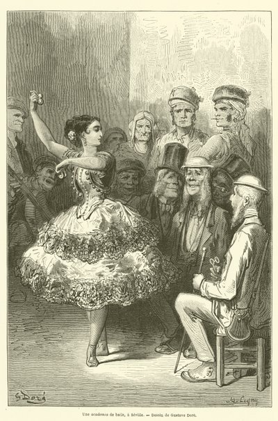 Akademia Baile w Sewilli autorstwa Gustave after Dore