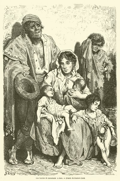 Rodzina żebraków w Jaén autorstwa Gustave after Dore