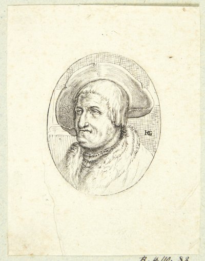Fantazyjny portret starego mężczyzny w kapeluszu autorstwa after Hendrick Goltzius