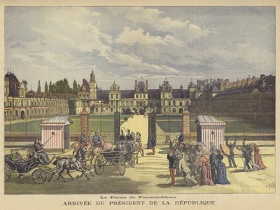 Przybycie prezydenta Francji do Palais de Fontainebleau autorstwa after Henri Meyer