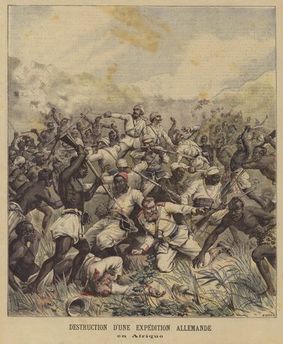 Zniszczenie niemieckiej wyprawy w Afryce autorstwa after Henri Meyer