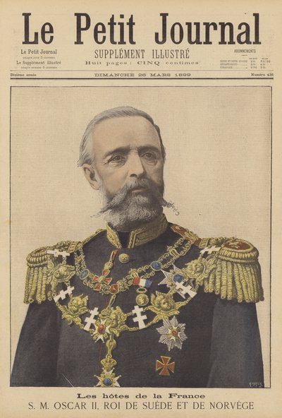 Goście Francji; Oscar II, król Szwecji i Norwegii autorstwa after Henri Meyer