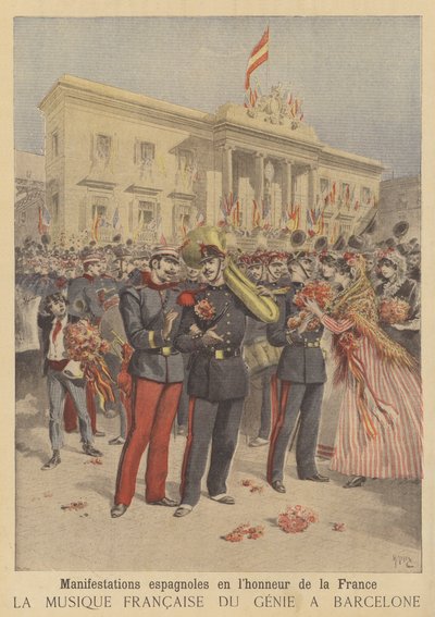 Popularne demonstracje przyjaźni wobec Francji w Hiszpanii autorstwa after Henri Meyer