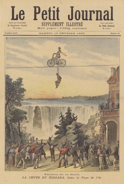 Odtworzenie wodospadu Niagara w przedstawieniu Le Pays for w Theatre de la Gaite autorstwa after Henri Meyer