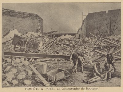 Uszkodzenia burzy w Bobigny, Paryż autorstwa after Henri Meyer
