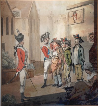 Armia brytyjska, brytyjska partia rekrutacyjna, 1780 autorstwa after Henry William Bunbury