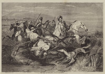 Polowanie na dzika w Afryce autorstwa after Horace Vernet