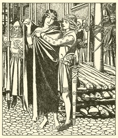 Tristram wspiera Lady Moeya autorstwa after Howard Pyle