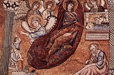 Reprodukcja mozaiki Narodzenia Pańskiego w baptysterium, Florencja autorstwa after Italian School