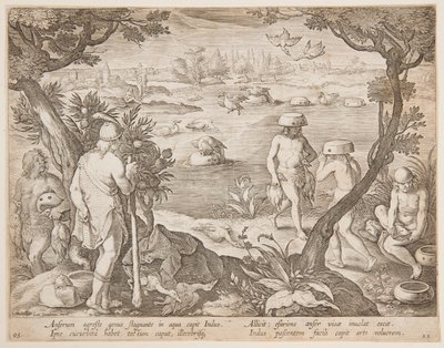 Łapanie gęsi autorstwa after Jan van der Straet, called Stradanus