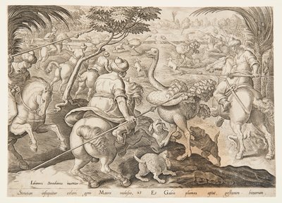 Polowanie na strusia autorstwa after Jan van der Straet, called Stradanus