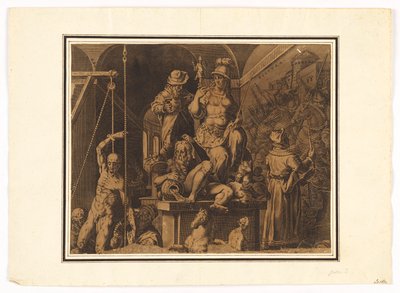 Praktykujący Sztuk Wizualnych (górna połowa rozdartego arkusza) autorstwa after Jan van der Straet, called Stradanus