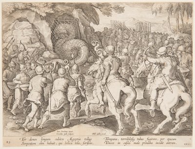 Uwięzienie węża autorstwa after Jan van der Straet, called Stradanus