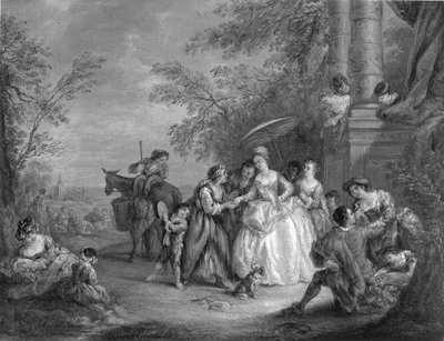 La Bonne Aventure (Wróżenie z fusów) autorstwa after Jean Baptiste Joseph Pater