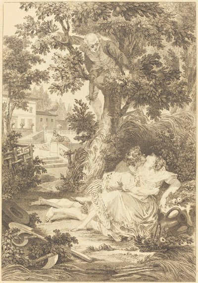 Zakład trzech plotek: Grusza autorstwa after Jean Baptiste Mallet