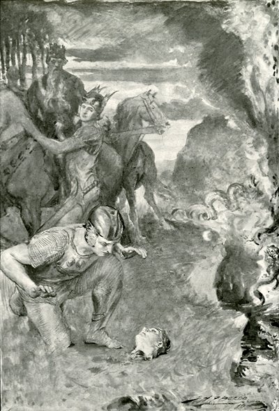 Beowulf odnajduje głowę Aschere autorstwa after John Henry Frederick Bacon