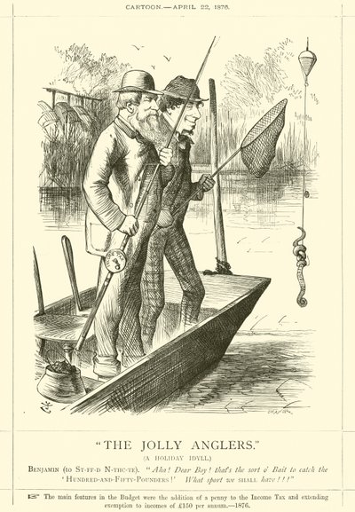 Wesołych wędkarzy, wakacyjna sielanka autorstwa after John Tenniel