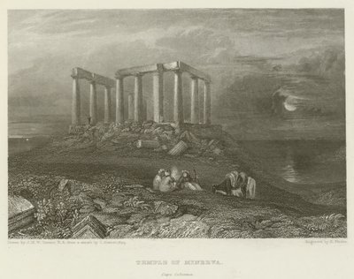 Świątynia Minerwy, Cape Colonna autorstwa after Joseph Mallord William Turner