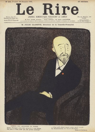 Jules Claretie, reżyser La Comedie-Francaise, ilustracja do Le Rire autorstwa after Leonetto Cappiello