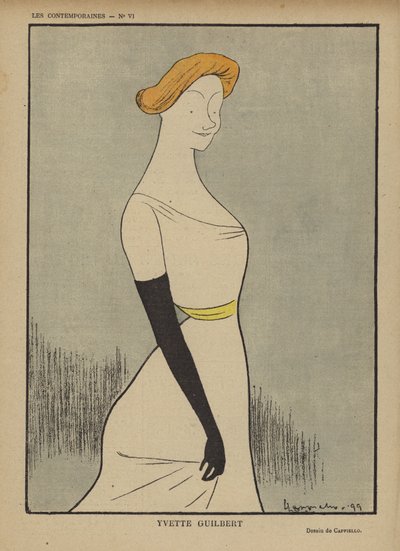 Yvette Guilbert, ilustracja do Le Rire autorstwa after Leonetto Cappiello
