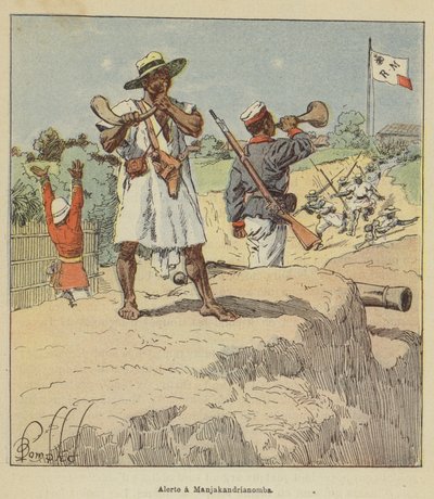 Alarm w Manjakandrianomba autorstwa after Louis Charles Bombled