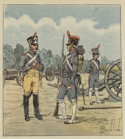 Po obiedzie cesarz mówił o artylerii autorstwa after Louis Charles Bombled