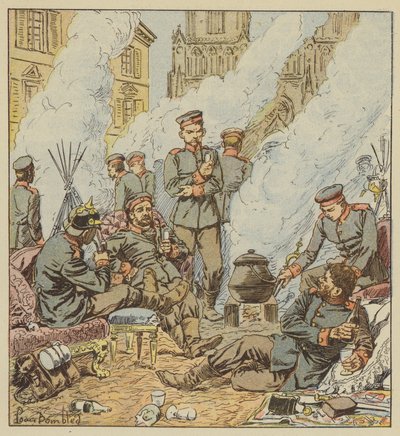 Po bitwie pod Orleanem Niemcy na ulicach miasta autorstwa after Louis Charles Bombled