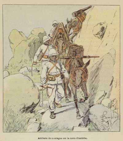 Artyleria górska na drodze do Andriba autorstwa after Louis Charles Bombled