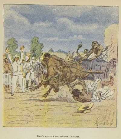 Woły zaprzęgnięte do powozów Lefebvre autorstwa after Louis Charles Bombled