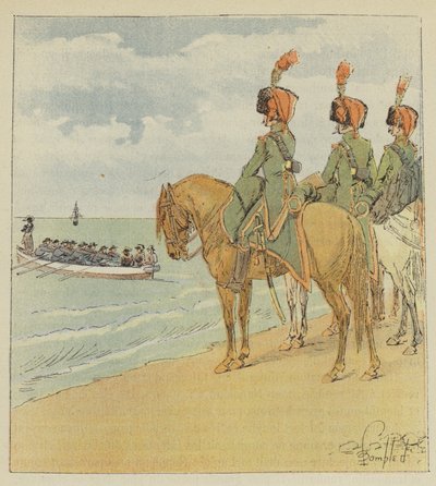 Bonaparte opuszcza Egipt autorstwa after Louis Charles Bombled