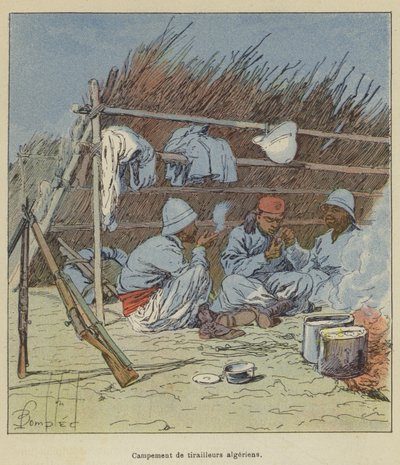 Obóz algierskich harcowników autorstwa after Louis Charles Bombled