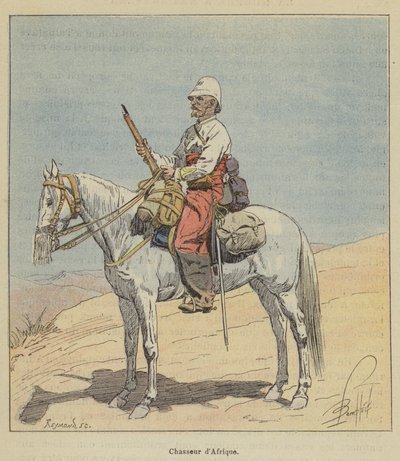 afrykański myśliwy autorstwa after Louis Charles Bombled