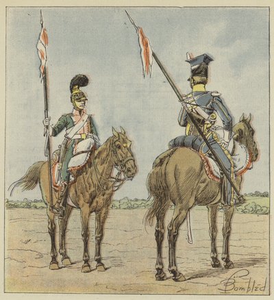 Lekkie konie, francuscy ułani, Polacy autorstwa after Louis Charles Bombled