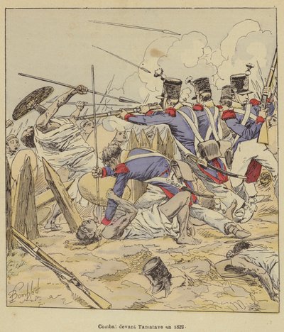 Walka pod Tamatave w 1829 roku autorstwa after Louis Charles Bombled