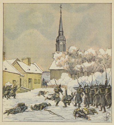 Walka 62. i 37. marszu we wsi Change autorstwa after Louis Charles Bombled